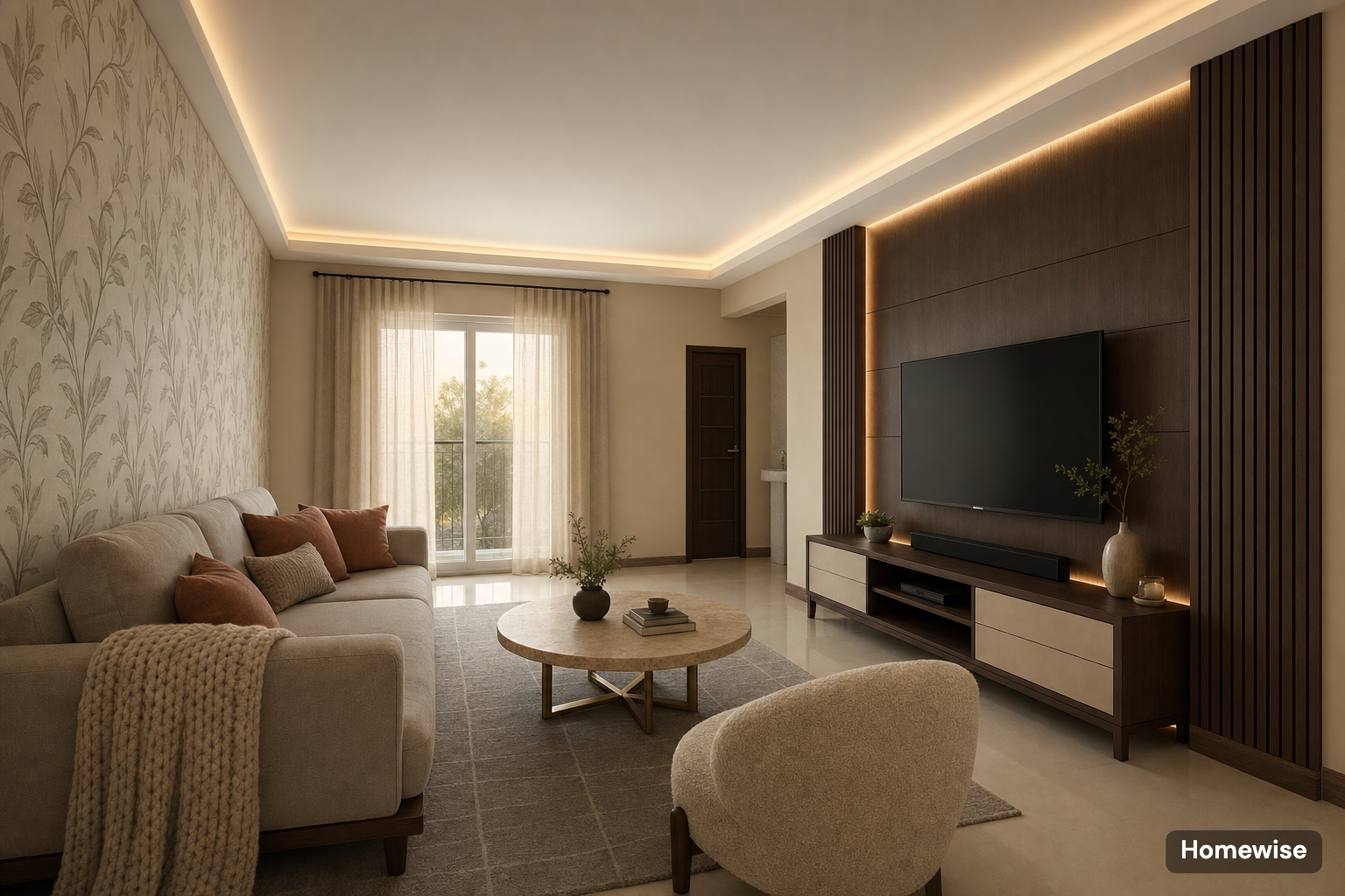 Designed living room after